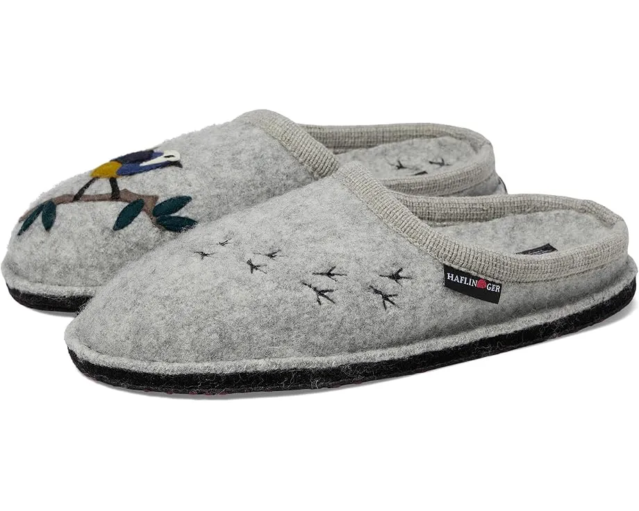 Тапочки Haflinger Songbird из вареной шерсти с противоскользящей подошвой