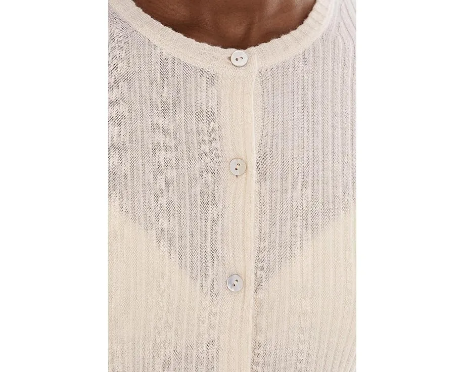 Vince Кардиган ребристый из кашемира и шелка с пуговицами