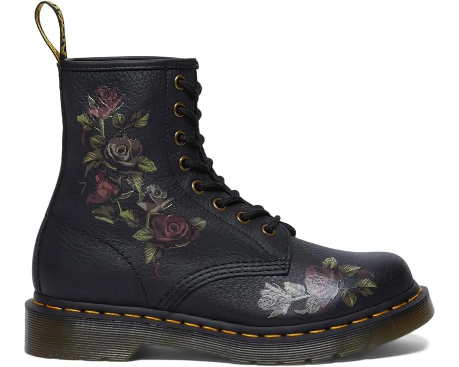 Ботинки Dr. Martens 1460 Leather Lace-Up с принтом роз и круглым носком