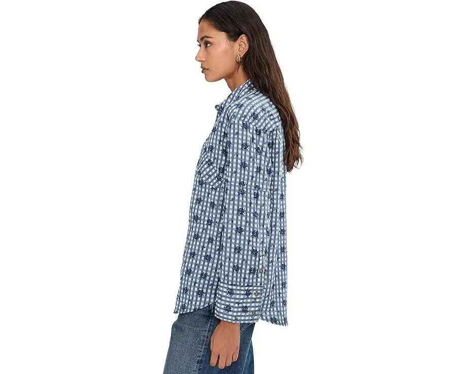 Рубашка Free People We The Free Flower с камуфляжным принтом и вышивкой