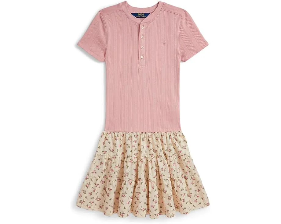 Хлопковое платье с юбкой-цветочным принтом и ажурной вязкой Polo Ralph Lauren (для старших детей)