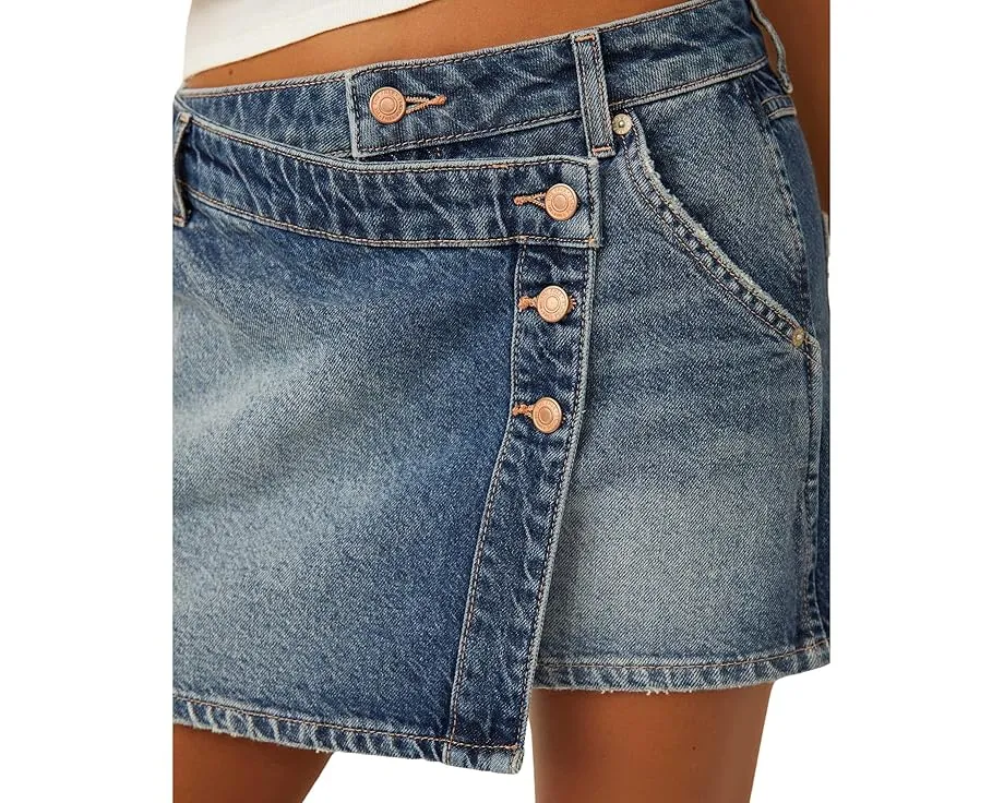 Free People Wynne Denim Skirt джинсовая юбка миди на пуговицах