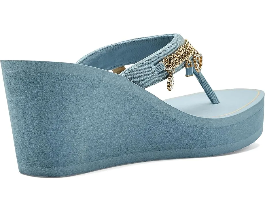 Сандалии GUESS Sutton с клиновидным каблуком и декоративными цепочками