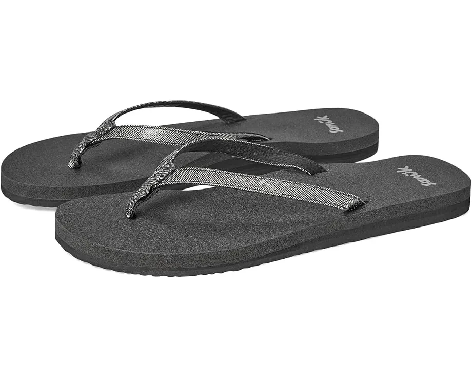 Сандалии Sanuk Yoga Joy II Bling с блестящими ремнями и экологичной стелькой из пены с эффектом памяти