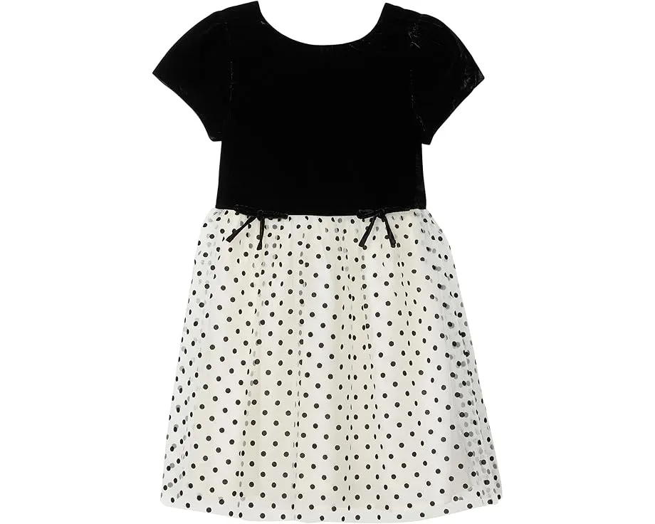 Платье Janie and Jack из мягкого бархата с рисунком в горошек