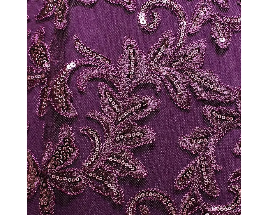 Alex Evenings длинное платье с вышивкой и иллюзорным вырезом