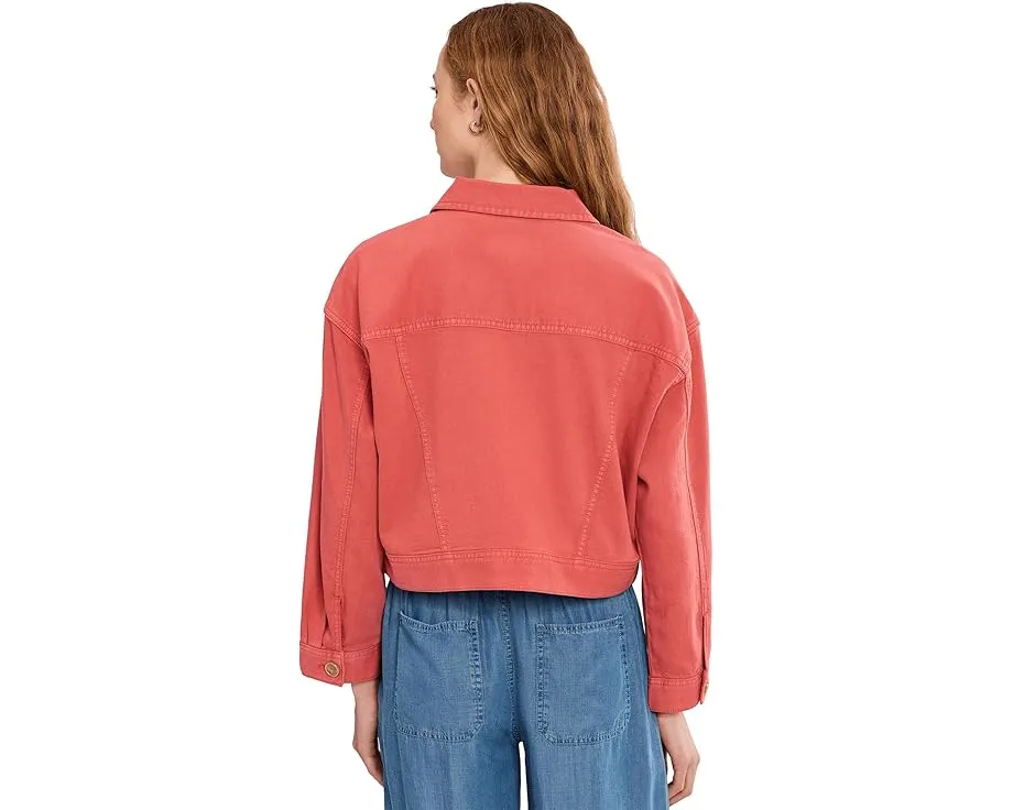 Petite Oversized Cropped Denim Jacket