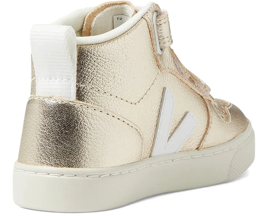 Кроссовки VEJA Small V-10 Mid для малышей с блестящим кожаным верхом