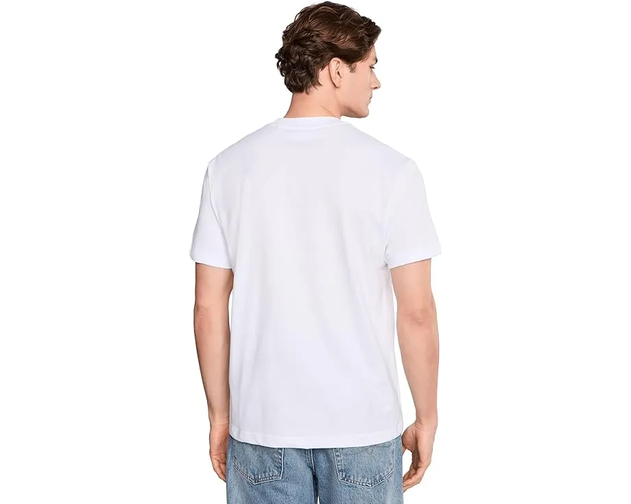 Футболка Lacoste из хлопка с принтом и вышитым крокодилом