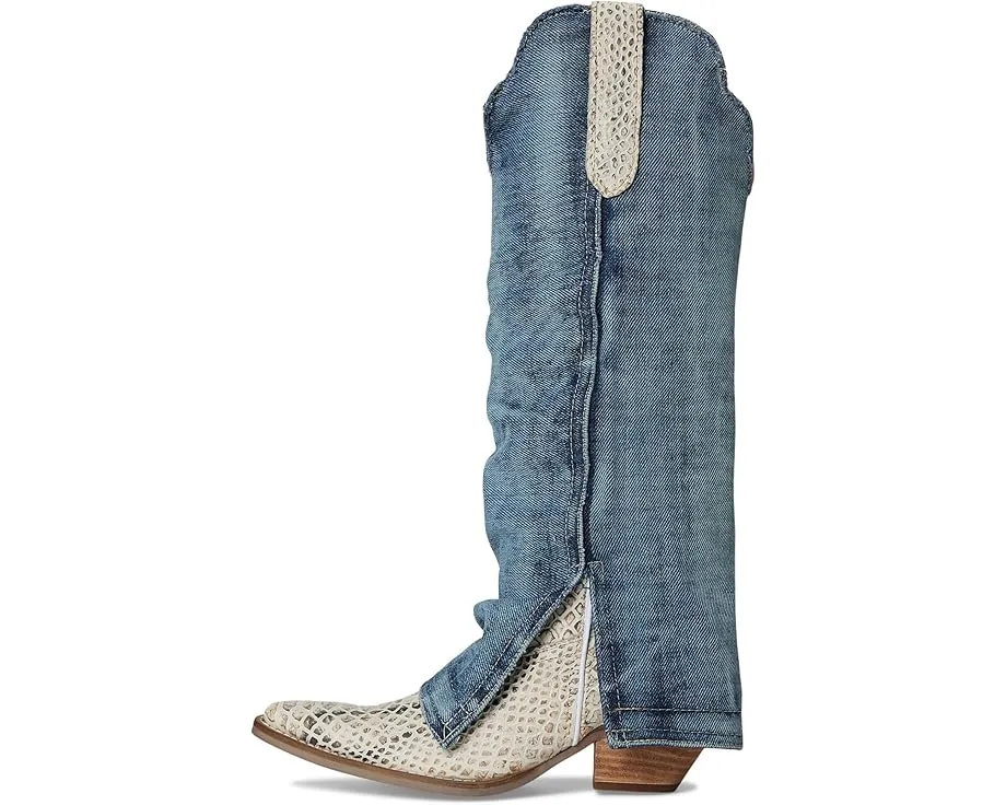 Кожаные ботинки Dingo Shabby Leather Boot с принтом под кожу рептилии