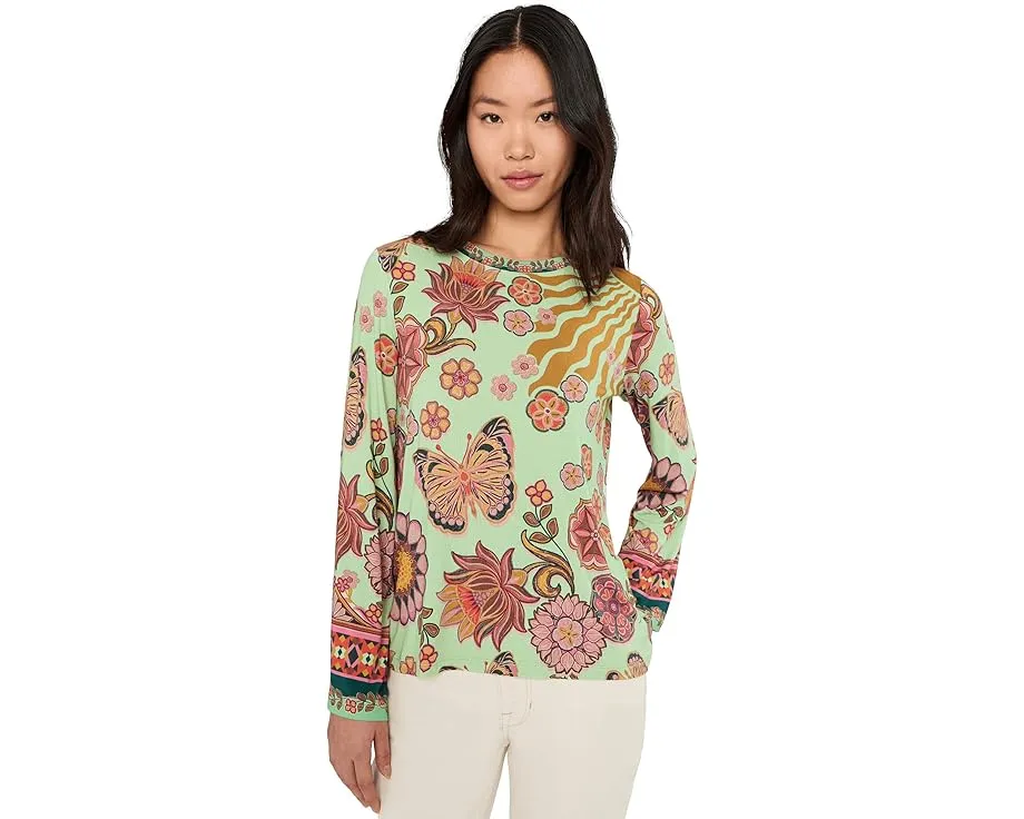 Футболка Johnny Was Janie Favorite с расклешенными рукавами и принтом