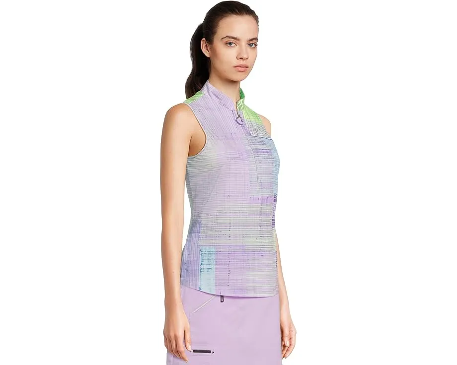 Безрукавный поло Jamie Sadock с тартановым принтом из дышащей ткани Cooltrex