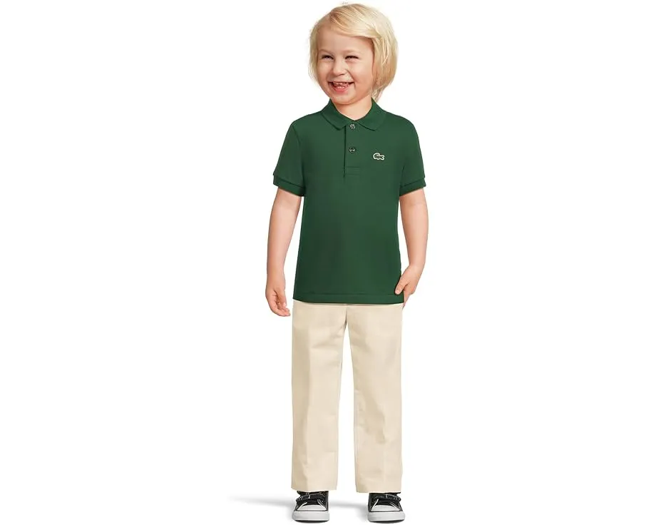 Детское поло Lacoste Kids Petit Pique из хлопкового пике с вышитым крокодилом
