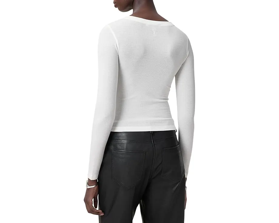 Футболка AllSaints Bec с длинным рукавом и облегающим кроем из лиоцелла