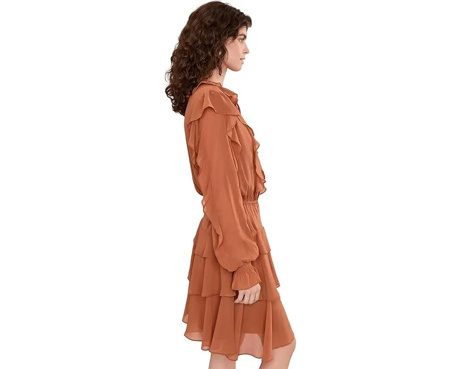 Платье Lauren Ralph Lauren с рюшами из жоржета и ярусной юбкой