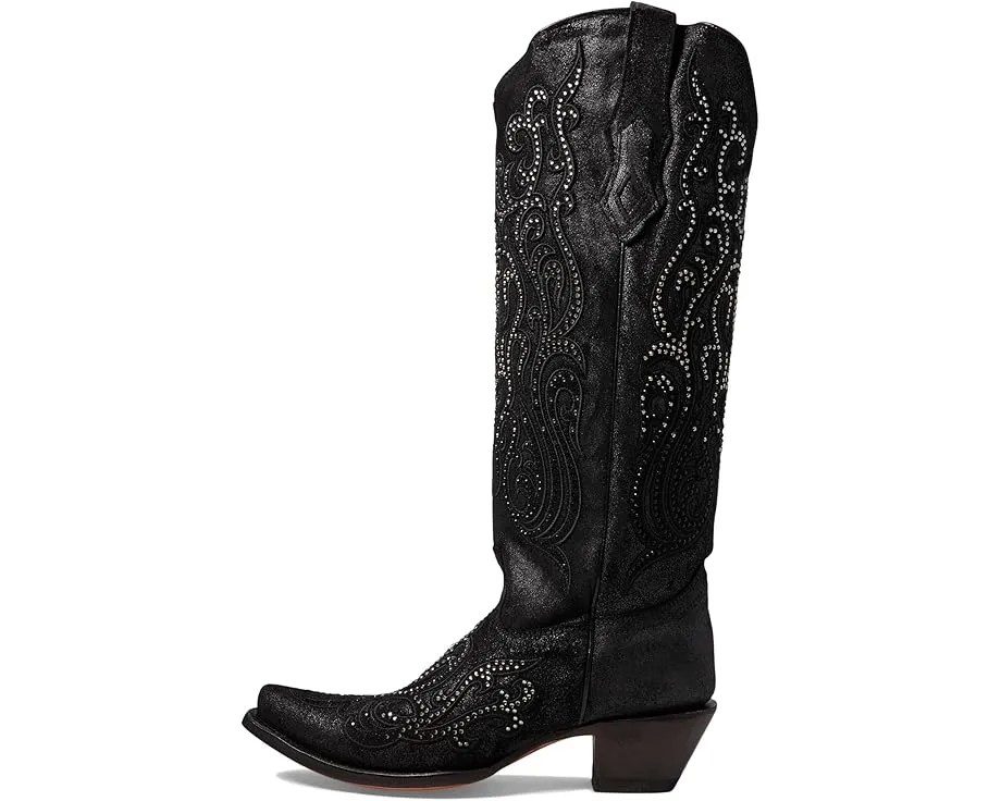 Высокие сапоги Corral C4097 до колена с кристаллами и кубинским каблуком