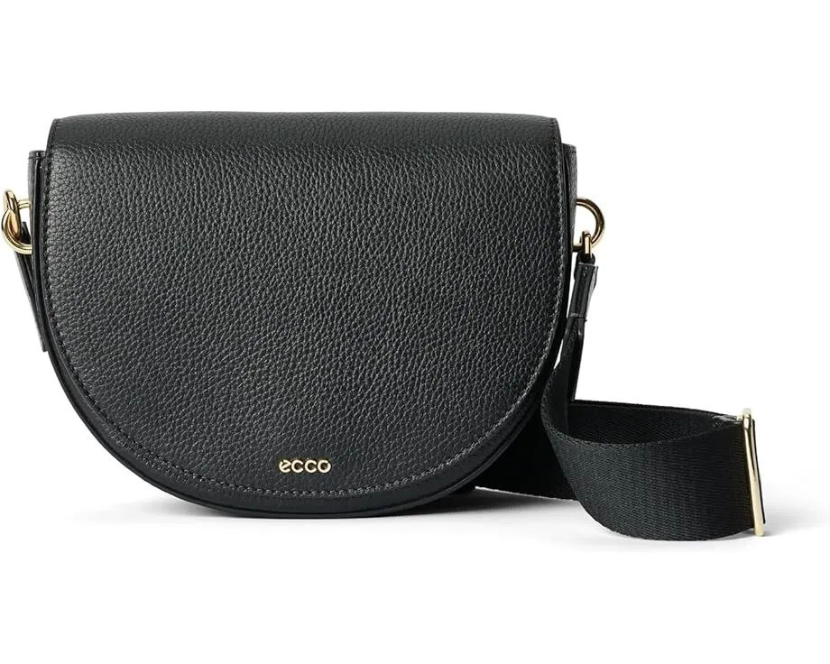 Сумка через плечо ECCO Saddle Bag из черной тесненой кожи