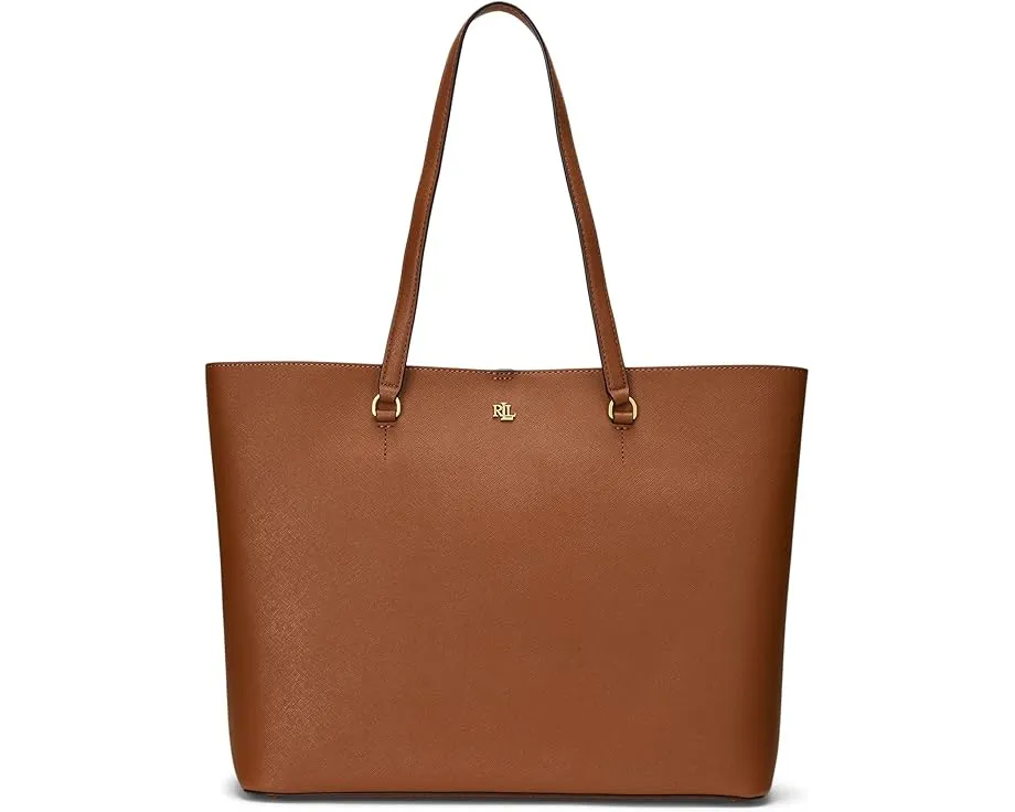 Большая кожаная сумка-тоут Lauren Ralph Lauren Crosshatch Karly