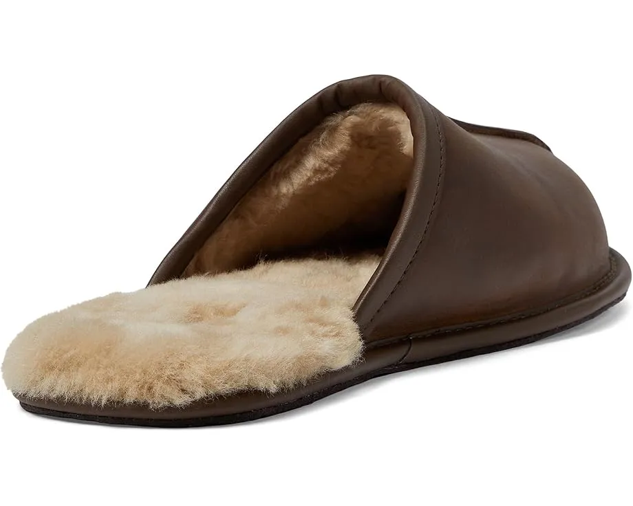 Тапочки UGG Scuff с овчинной подкладкой и гладкой кожей