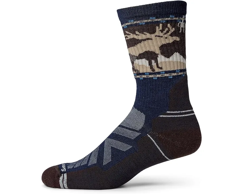 Носки Smartwool Hike Light Cushion Mountain Moose Crew с бесшовным носком и сетчатыми зонами