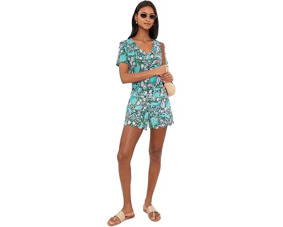 Шорты Buttercup Stretch с фигурным подолом и принтом Lilly Pulitzer