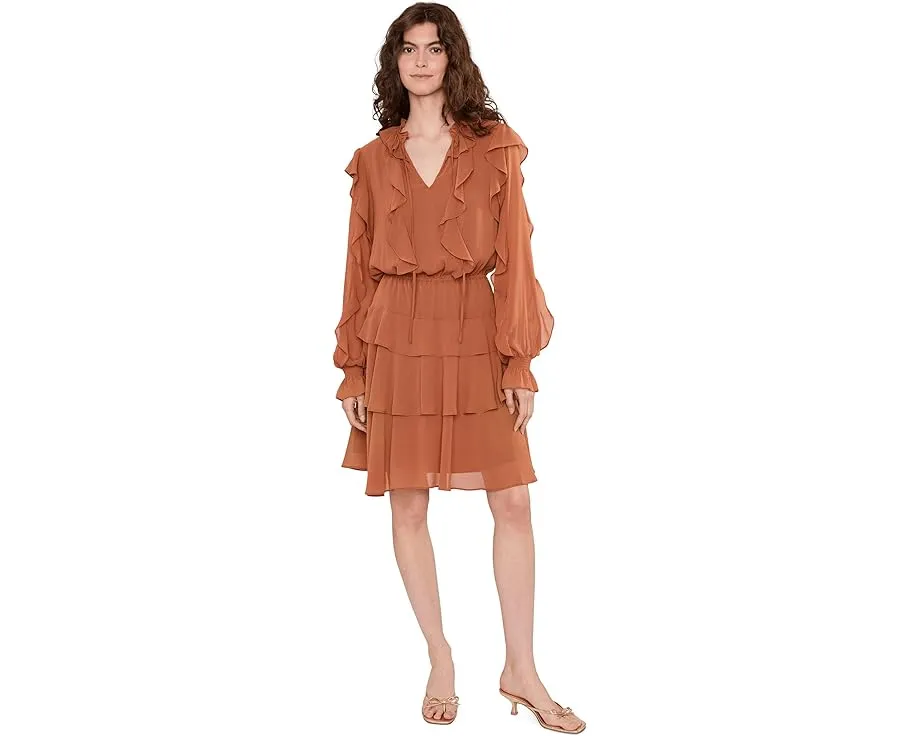 Платье Lauren Ralph Lauren с рюшами из жоржета и ярусной юбкой