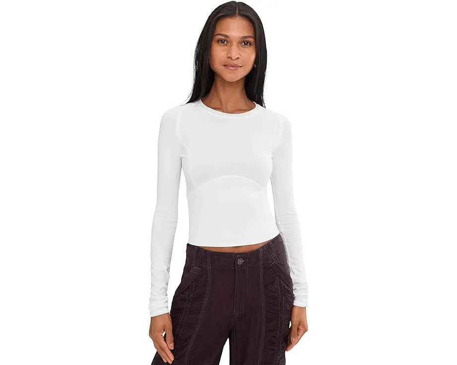 Укороченный лонгслив Free People We The Free Protagonist Long Sleeve с завышенными швами