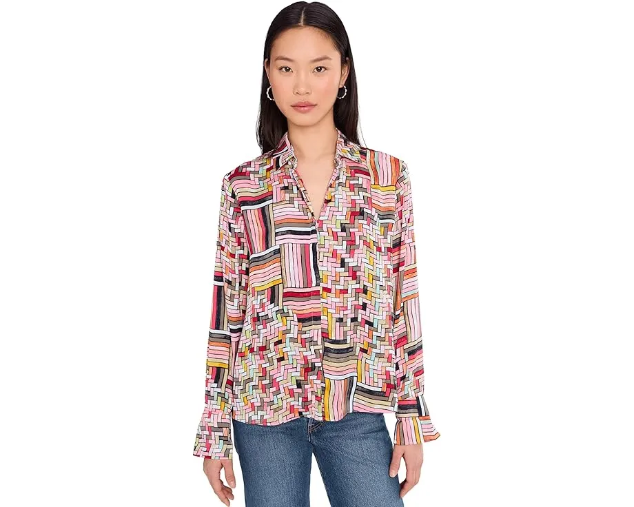 Блузка Petite Colorweave от NIC+ZOE с принтом в духе модернистского искусства