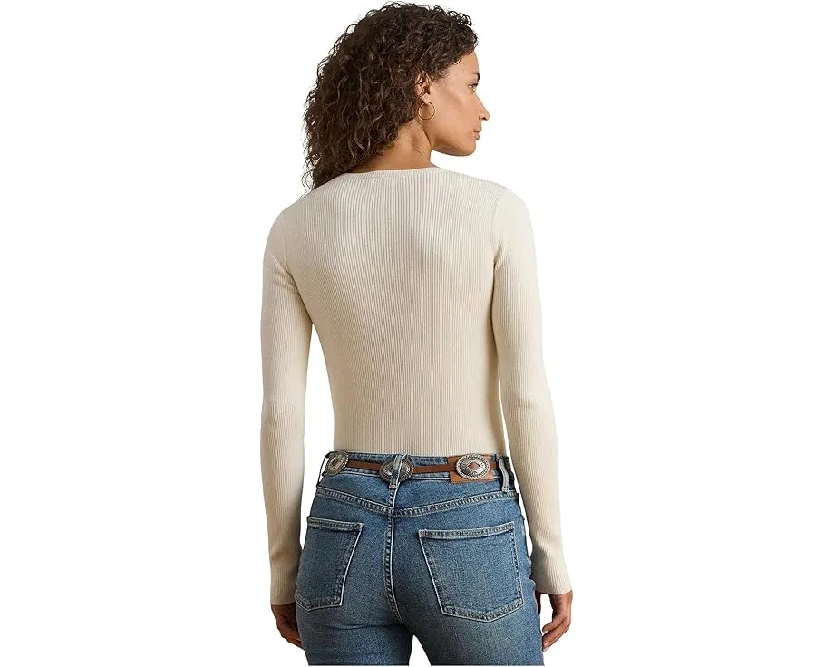 Свитер с круглой горловиной из рубчатой смесовой ткани Lauren Ralph Lauren