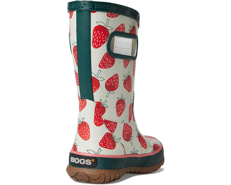 Детские резиновые сапоги Bogs Rainboot Strawberries с рисунком клубники и биоразлагаемой стелькой