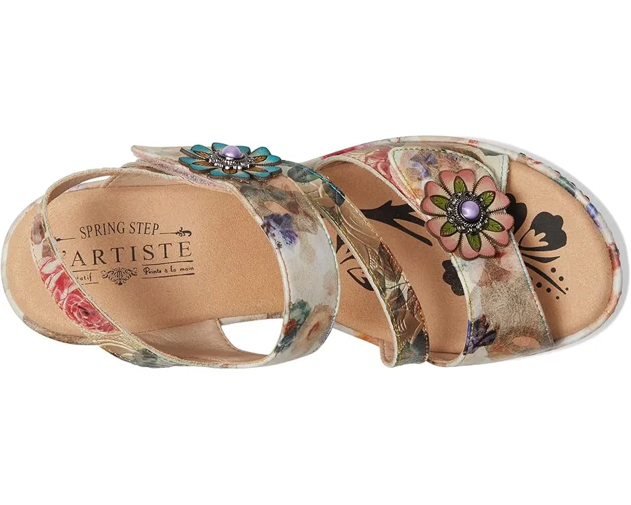 Сандалии L'Artiste by Spring Step Blissful с тиснением и клиновидным каблуком