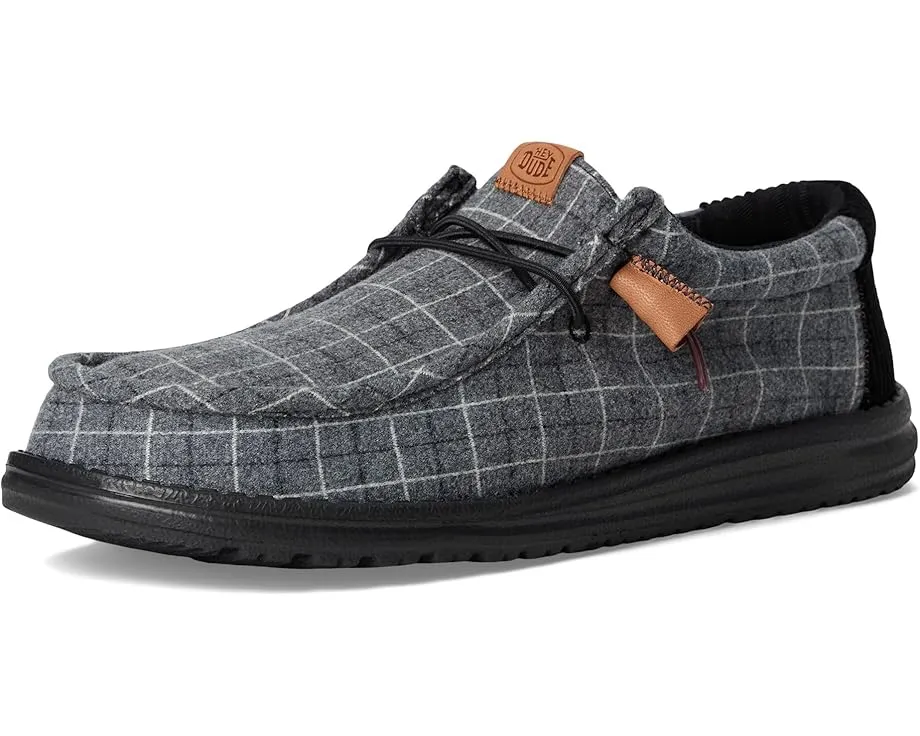 Кроссовки Hey Dude Wally Plaid Corduroy на липучке с эластичными шнурками и памятью формы