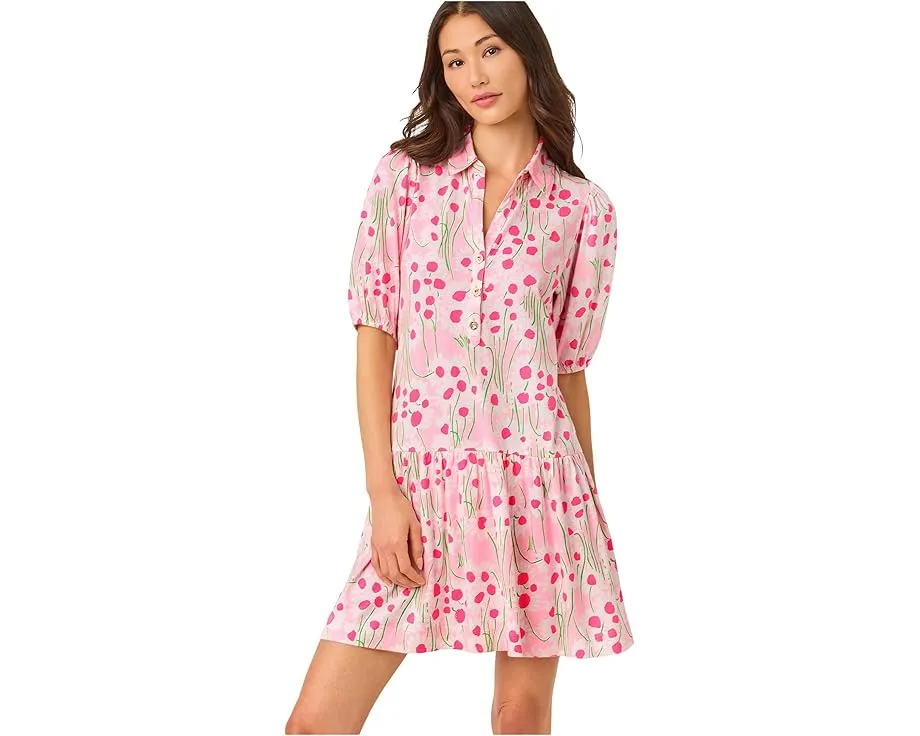 Платье Bingley от Lilly Pulitzer в стиле рубашки с цветочным принтом и рукавами 3/4