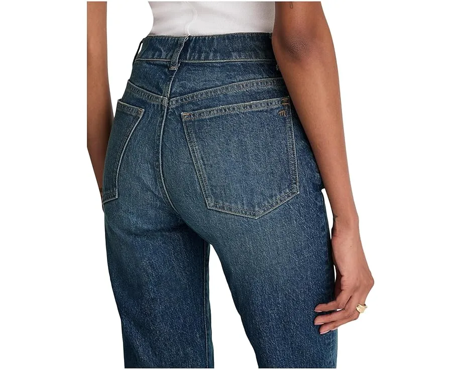 Madewell Длинные прямые джинсы Greendale Wash с высокой посадкой и пятью карманами