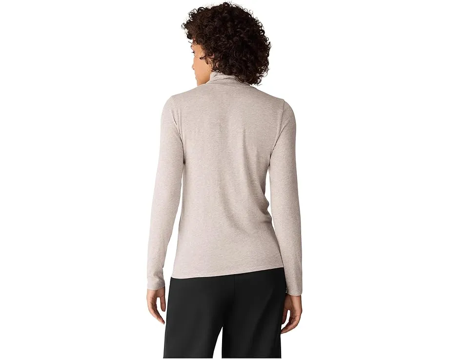 Тонкий джемпер Eileen Fisher с воротником-водолазкой и полупрозрачным эффектом