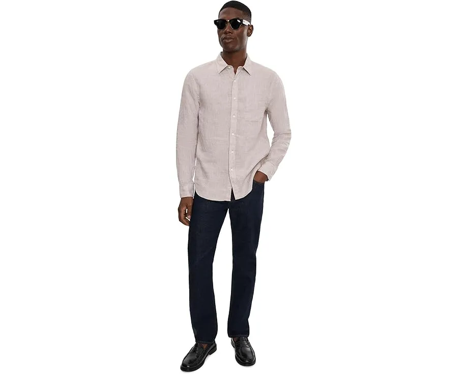 Рубашка Vince с длинным рукавом и отдельной планкой в клетку