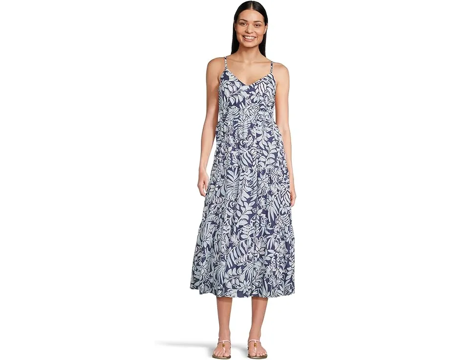 Хлопковое миди платье Zanna с V-образным вырезом и карманами