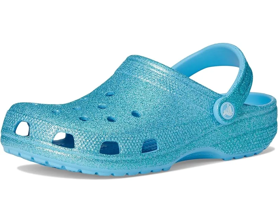 Кроксы Classic Clog с блестками и регулируемым ремешком