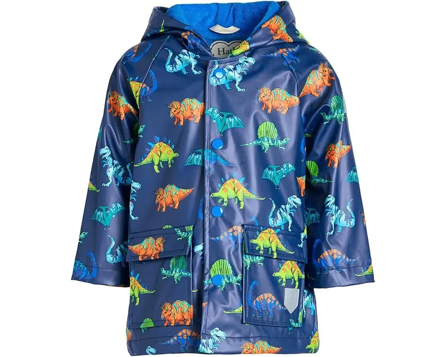 Непромокаемый плащ Hatley Kids Dino Party на кнопках с динозаврами