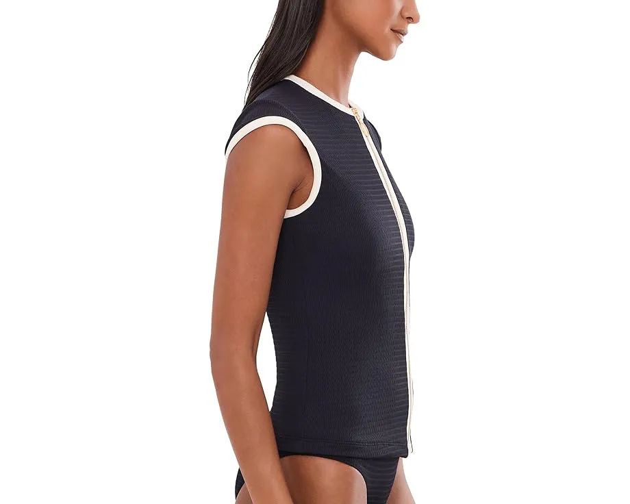 Seafolly Солнцезащитный топ Bandwave Cap Sleeve Sunvest