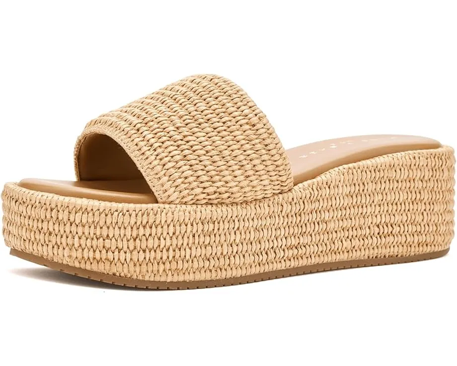 Женские босоножки-танкетки Marc Fisher LTD Daylin на платформе с принтом в полоску