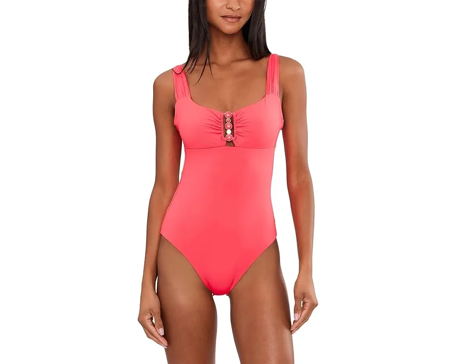 Цельный купальник BECCA Marble Canyon Ariyah с глубоким вырезом