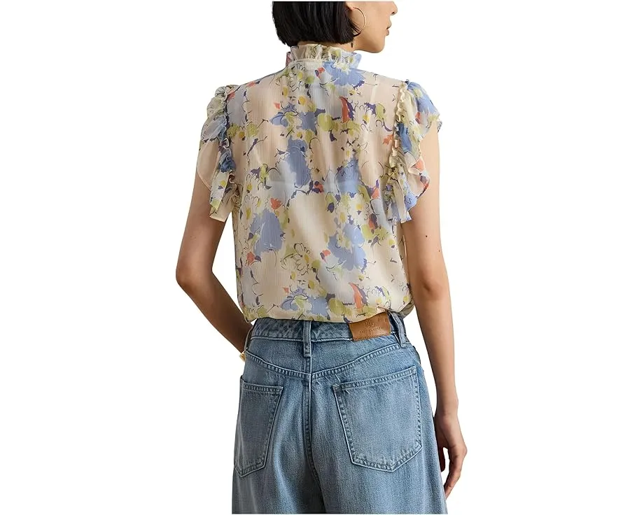 Блузка Lauren Ralph Lauren с цветочным принтом и отделкой рюшами
