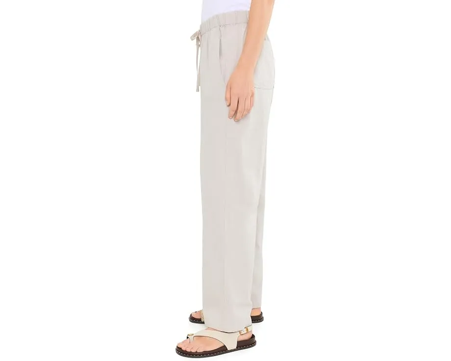 Белые удлиненные прямые брюки Eileen Fisher из льна и органического хлопка
