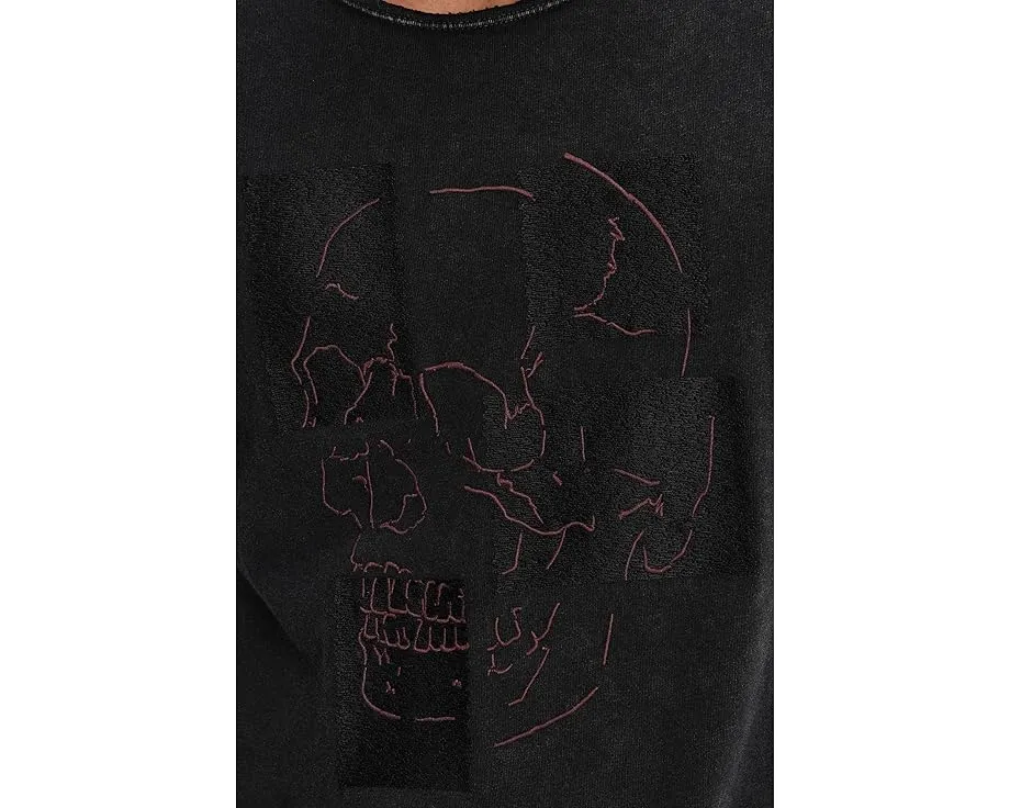 Футболка John Varvatos Skull Tiles Graphic с принтом черепа и круглым вырезом