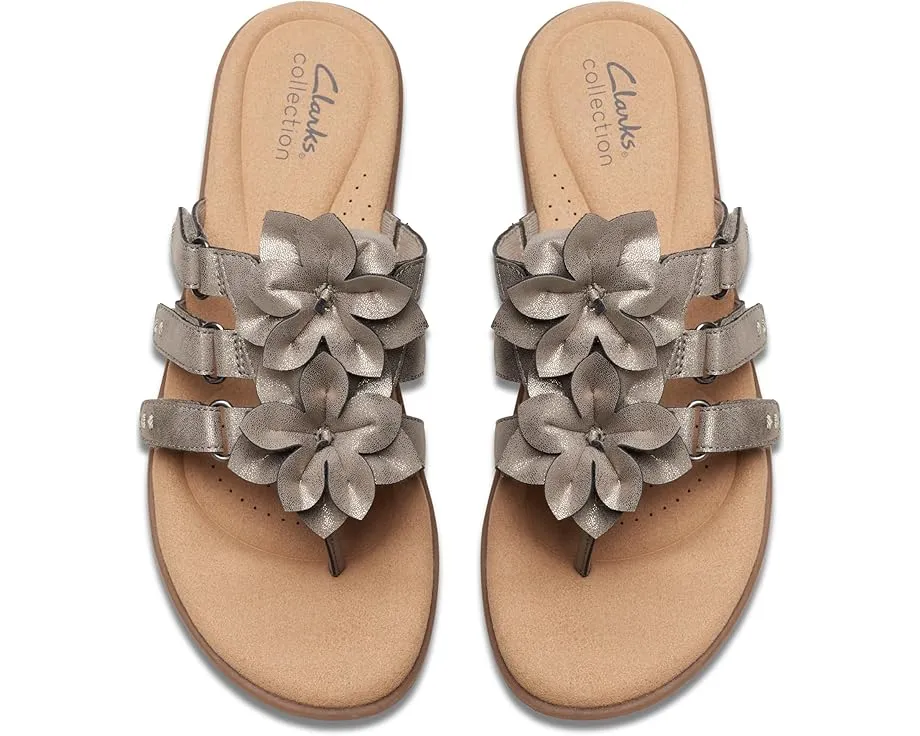 Сандалии Clarks Elizabelle Mae с кожаным верхом и цветочным декором