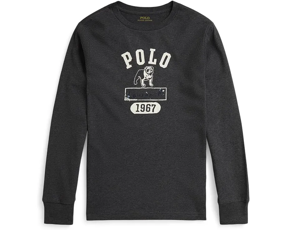 Хлопковая футболка с длинным рукавом и принтом Polo Ralph Lauren Kids для старших детей