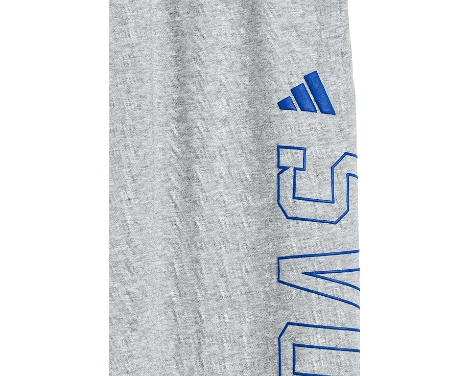 Adidas детские графические панталоны Collegiate из хлопкового флиса в серую меланжевую крошку