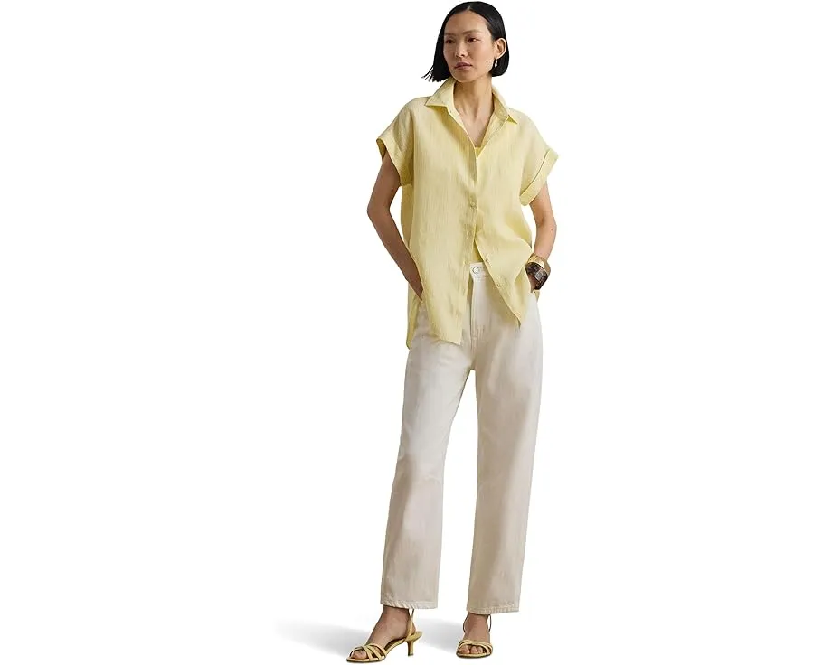 Рубашка Lauren Ralph Lauren свободного кроя с полосками и коротким рукавом