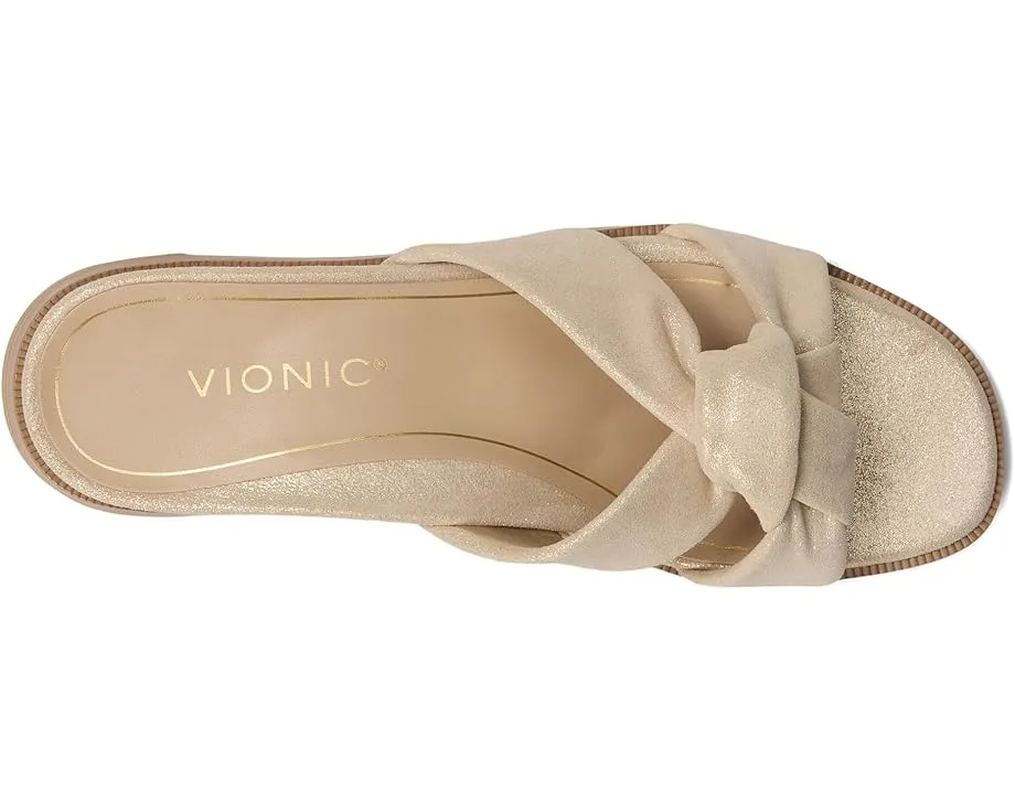 Сланцы VIONIC Mabel с узлом из кожи и каблуком